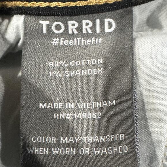 Torrid Jeans Size 16 Short Blue High Rise Button Fly Stretch Denim Stretch Waist - Picture 5 of 8